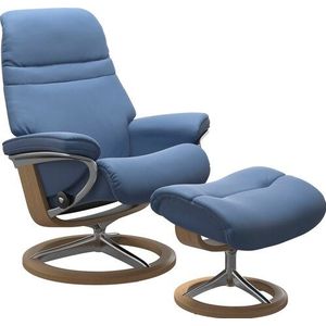Stressless® Relaxsessel »Sunrise«, (Set, Relaxsessel mit Hocker), mit Signature Base, Größe M, Gestell Eiche