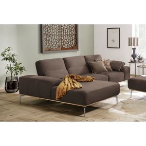 W.SCHILLIG Ecksofa »run, Designsofa, bequem, L-Form«, mit elegantem Holzsockel, Füße in Chrom glänzend, Breite 299 cm