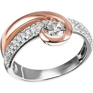 Firetti Fingerring »Schmuck Geschenk Silber 925 Silberring bicolor glitzernd«, mit Zirkonia (synth.)
