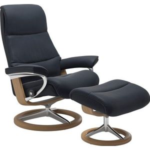 Stressless® Relaxsessel »View«, (Set, Relaxsessel mit Hocker), mit Signature Base, Größe S,Gestell Eiche