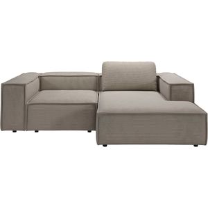 Places of Style Ecksofa »Watertown, kompakte L-Form, 246 cm breite für kleinere Räume«, modernes Ecksofa mit Feincordbezug, platzsparend & bequem
