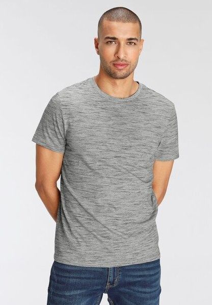 AJC T-Shirt, Kurzarm, Regular Fit, meliert, Rundhalsausschnitt