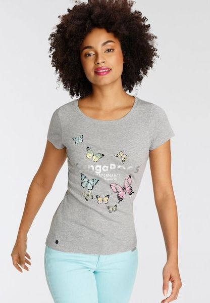 KangaROOS T-Shirt, Kurzarm, körpernahe Passform, aus Rippware