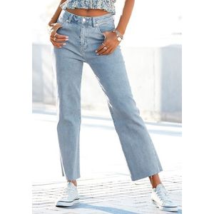 Buffalo Weite Jeans, mit leicht ausgefranstem Beinabschluss, Culotte Jeans in 7/8-Länge
