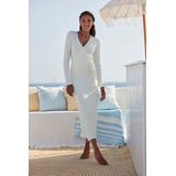 LASCANA Strickkleid, Loungekleid zum wickeln mit Taillengürtel, Loungewear