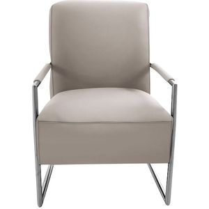 K+W Komfort & Wohnen Cocktailsessel, mit bezogenen Armlehnen, Gestell in Metall Edelstahloptik