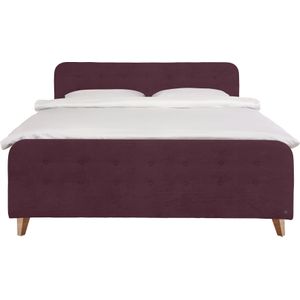 TOM TAILOR HOME Boxspringbett »NORDIC BOX«, mit Knopfheftung im Kopfteil und Fußteil, Füße in Buche natur