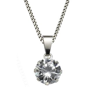 Firetti Kette mit Anhänger »Schmuck Geschenk Silber 925 Halsschmuck Halskette Panzerkette Herz«, mit Zirkonia (synth.)