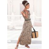 Buffalo Maxikleid, mit Alloverdruck und Schlitz, Sommerkleid, Strandkleid