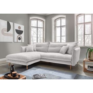 INOSIGN Ecksofa »Lazio modern und bequem, schmale Armlehnen, tolle Detailverarbeitung«, zwei verschiedene Fußfarben wählbar