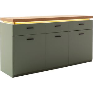 MCA furniture Sideboard »MONIZ Sideboard«, (1 St.), Kommode,Eiche Salbeigrün,3 Türen,3 Schubkästen,gedämpft,Breite 156 cm