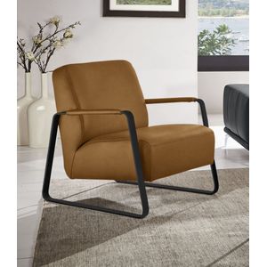 W.SCHILLIG Cocktailsessel »quadroo Loungesessel,«, mit bezogenen Armlehnen, Gestell in Schwarz pulverbeschichtet