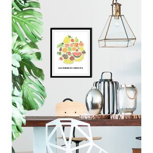 queence Bild »Estrupi«, Obst-Obst Bilder-Essen-Lebensmittel-Kunst-Schriftzug, (1 St.), HD Premium Poster-Druck inkl. Holzrahmen