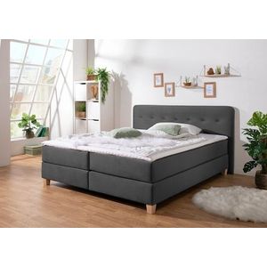 Home affaire Boxspringbett »Fargo«, inkl. Topper, in 3 Matratzenarten, in Samt- oder Strukturstoff