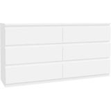 FORTE Kommode »Edmore«, große Kommode, grifflose Front, Stauraum, 6 Schubladen