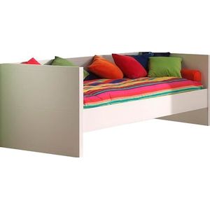 Vipack Einzelbett, (Made in Europe), mit gradliniger Optik und Liegefläche 90x200 cm, Weiß lackiert