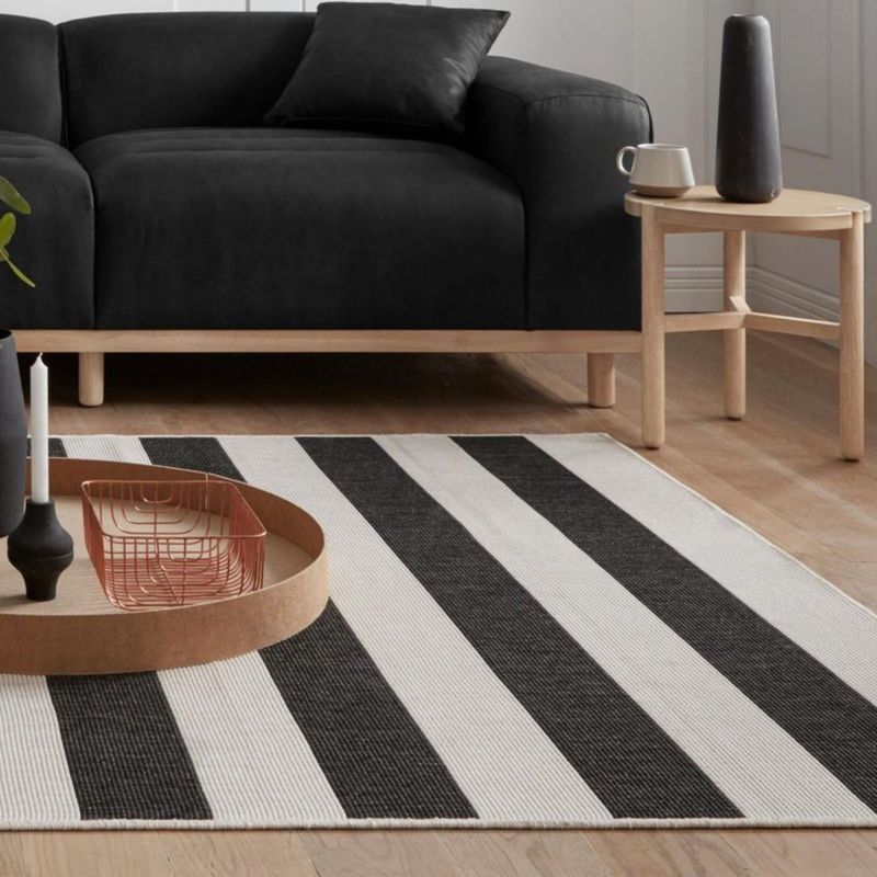 my home Teppich »Alan Wendeteppich«, rechteckig, 5 mm Höhe, beidseitig nutzbar, Streifen, Scandi, wetterfest, für In- und Outdoor