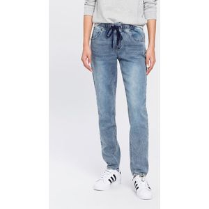 Arizona Stretch-Jeans, weites Bein, hohe Leibhöhe, knöchellang, mit Used-Waschung