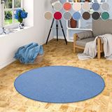 my home Teppich »Fortis«, rund, 5 mm Höhe, Uni Farben, Schlinge, gekettelt, strapazierfähig, Wohnzimmer