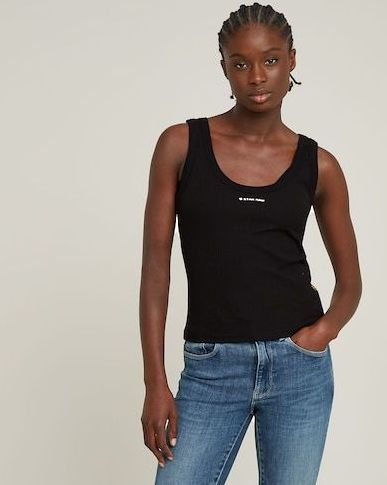 G-STAR Tanktop »Slim Rib Tank«, mit Markenschriftzug auf der Brust