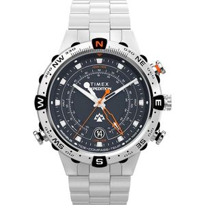 Timex Quarzuhr »TIDE/TEMP/COMPASS«, Armbanduhr, Herrenuhr,Edelstahlarmband,Datum, bis 10 bar wasserdicht