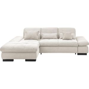 set one by Musterring Ecksofa »SO4100 V«, mit verstellbaren Kopfteilen, wahlweise mit Funktionen, Cord-Bezug