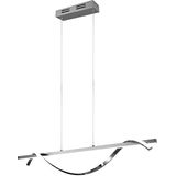 REALITY Leuchten LED Pendelleuchte »ISABEL, Hängelampe 26W LED kaltweiß 4000K 3000 Lumen, höhenverstellbar«, 1 flammig, Leuchtmittel LED-Board  LED fest integriert, 3-Stufen dimmbar über Wandschalter, chrom verspiegelt, max Höhe 150cm