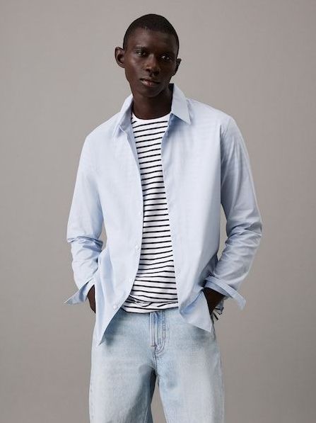 Calvin Klein Langarmhemd »LS SOLID STRETCH SLIM SHIRT«, in Unifarbe