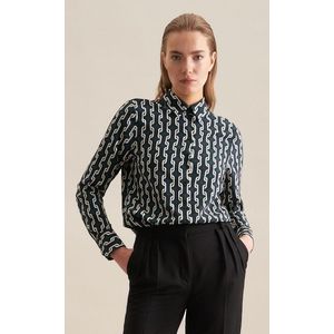 seidensticker Hemdbluse »Schwarze Rose«, Langarm Kragen Druck