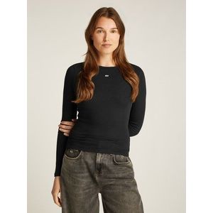 Tommy Jeans Langarmshirt »TJW SLIM ESSENTIAL RIB LS«, mit Logostickerei