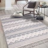 Carpet City Hochflor-Teppich »Valencia 728«, rechteckig, 20 mm Höhe, Läufer, Boho-Stil, 3D-Effekt, Relief, Hoch-Tief-Struktur, mit Fransen