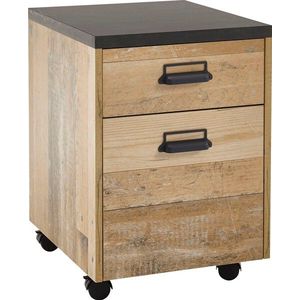 Home affaire Rollcontainer »SHERWOOD«, mit Apothekergriffen aus Metall, Breite 47 cm, Soft-Close-Funktion