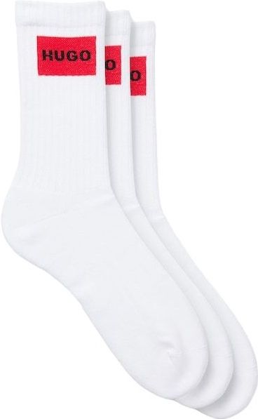 HUGO Underwear Freizeitsocken »3P QS RIB LABEL«, (Packung, 3 Paar, 3er), mit kontrastfarbenen HUGO Logo
