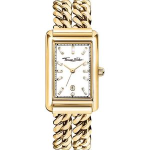 THOMAS SABO Quarzuhr »ELEGANCE«, Armbanduhr, Damenuhr, Edelstahlarmband, analog, Tag, Zirkonia (synth.)
