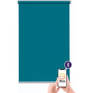 sunlines Elektrisches Rollo »Las Vegas«, verdunkelnd, Verdunkelung, mit Bohren, freihängend, appgesteuert via Bluetooth, mit Motor und Akku, silberner Fallstab