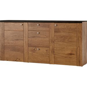 Home affaire Sideboard »Larona, zeitlose Kommode mit 2 Türen, 3 Schubkästen, Türkommode,«, Höhe 84 cm, viel Stauraum, Anrichte mit dekorativer Rahmenoptik