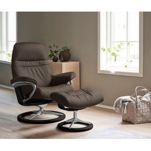 Stressless® Relaxsessel »Sunrise«, (Set, Relaxsessel mit Hocker), mit Signature Base, Größe S, Gestell Schwarz