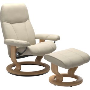 Stressless® Relaxsessel »Consul«, (Set, Relaxsessel mit Hocker), mit Hocker, mit Classic Base, Größe L, Gestell Eiche