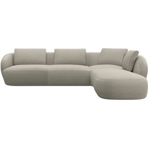 FLEXLUX Ecksofa »Torino, rund, L-Form, Sofa-Ecke mit Ottomane«, Modernes, organisches Sofa-Design, Kaltschaum, Wellenunterfederung