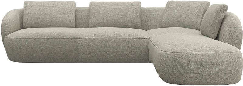 FLEXLUX Ecksofa »Torino, rund, L-Form, Sofa-Ecke mit Ottomane«, Modernes, organisches Sofa-Design, Kaltschaum, Wellenunterfederung