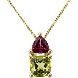 Firetti Kettenanhänger »Schmuck Geschenk Gold 333 Halsschmuck Anhänger Edelstein Dreieck Rund«, mit Peridot, Rhodolith