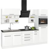 KOCHSTATION Küchenzeile »KS-Tulsa«, ohne E-Geräte, Breite 270 cm, schwarze Metallgriffe, MDF Fronten