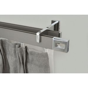 GARESA Gardinenstange »FLAT«, 2 läufig-läufig, Wunschmaßlänge, Rechteckprofil, Wandmontage, perfekter Lauf, modern, verlängerbar