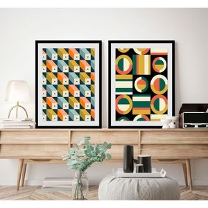 queence Bild »Ashton«, Abstrakt-Kunst-Figuren, (1 St.), HD Premium Poster-Druck inkl. Holzrahmen