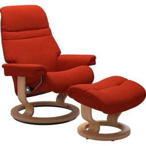 Stressless® Relaxsessel »Sunrise«, (Set, Relaxsessel mit Hocker), mit Classic Base, Größe S, Gestell Eiche