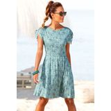 Vivance Jerseykleid, mit Blümchendruck, lockeres Sommerkleid, Strandkleid