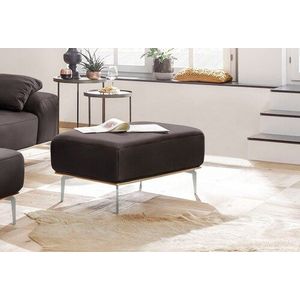 W.SCHILLIG Polsterhocker »run«, mit elegantem Holzsockel, Füße in Chrom glänzend, Breite 75 cm