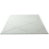 Sansibar Teppich »Braderup«, rechteckig, 2 mm Höhe, Flachgewebe, modernes Scandi Design, Motiv Rauten, mit Fransen