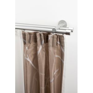 GARESA Gardinenstange »EASY«, 2 läufig-läufig, Wunschmaßlänge, Vorhanggarnitur-Innenlauf, verlängerbar, Wandmontage, Kappe, Aluminium