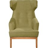 TOM TAILOR HOME Ohrensessel »COZY«, im Retrolook, mit Kedernaht und Knöpfung, Füße Buche natur